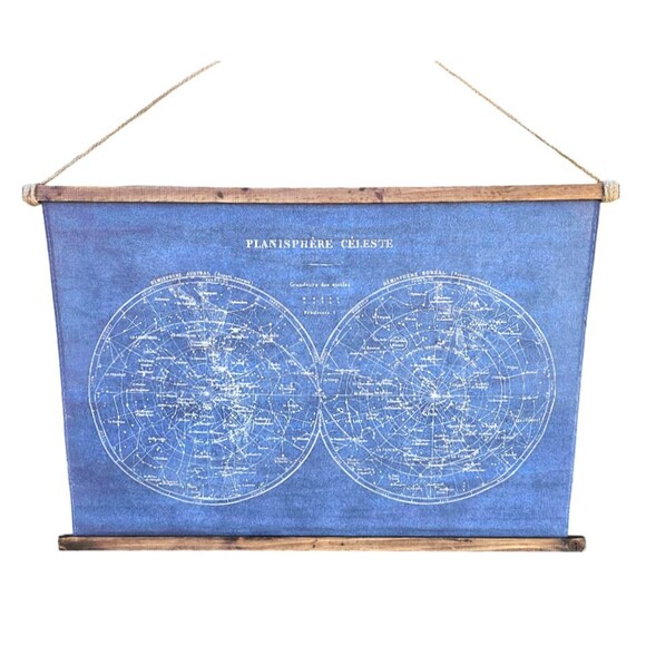 Planisphere Celeste Vintage Inspired Celestial Map Tapestry Wall Hanging 26x36in - Picture 1 of 6